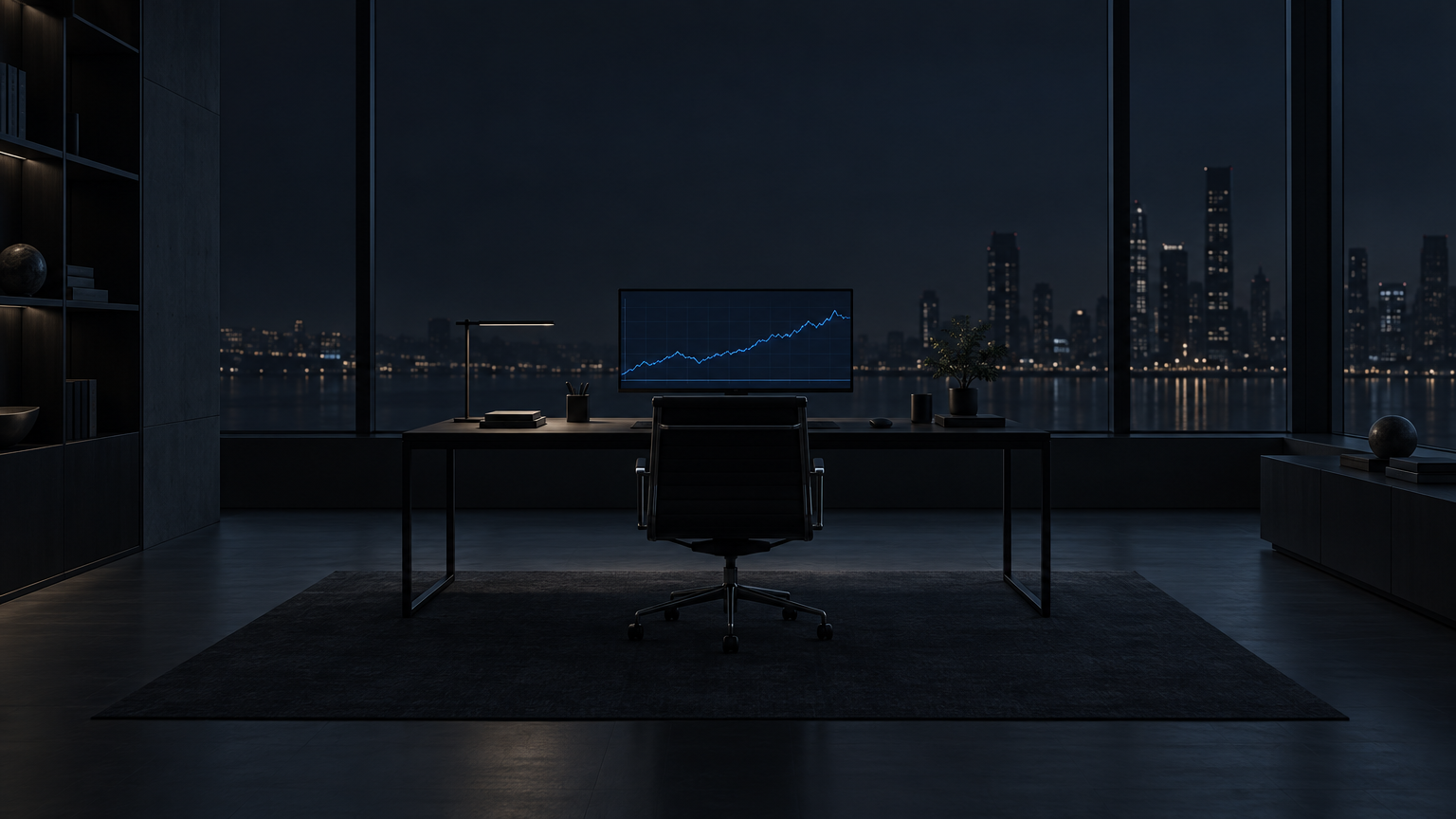 A quiet research monitor with a single price line